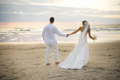 couple holding hands on beach. walk along the each like